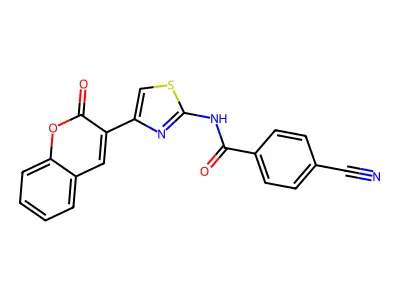 4-cyano-N-(4-(2-oxo-2H-chromen-3-yl)thiazol-2-yl)benzamide structure