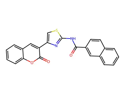 N-(4-(2-oxo-2H-chromen-3-yl)thiazol-2-yl)-2-naphthamide structure