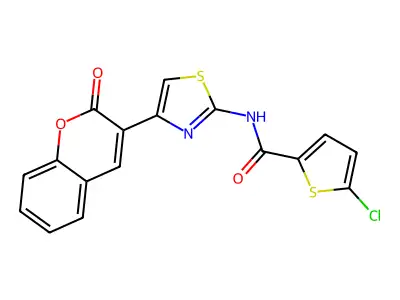 5-chloro-N-(4-(2-oxo-2H-chromen-3-yl)thiazol-2-yl)thiophene-2-carboxamide structure