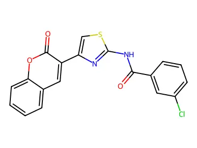 3-chloro-N-(4-(2-oxo-2H-chromen-3-yl)thiazol-2-yl)benzamide structure