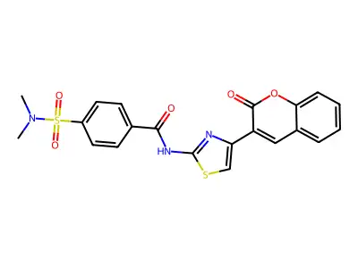 4-(dimethylsulfamoyl)-N-[4-(2-oxochromen-3-yl)-1,3-thiazol-2-yl]benzamide structure