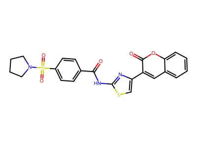 N-(4-(2-oxo-2H-chromen-3-yl)thiazol-2-yl)-4-(pyrrolidin-1-ylsulfonyl)benzamide structure