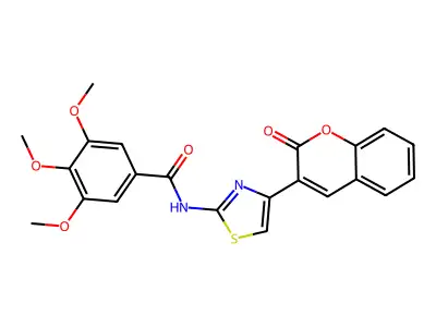 3,4,5-trimethoxy-N-[4-(2-oxochromen-3-yl)-1,3-thiazol-2-yl]benzamide structure