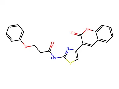 N-(4-(2-oxo-2H-chromen-3-yl)thiazol-2-yl)-3-phenoxypropanamide structure
