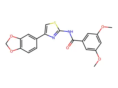 N-(4-(benzo[d][1,3]dioxol-5-yl)thiazol-2-yl)-3,5-dimethoxybenzamide structure