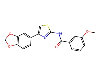 N-(4-(benzo[d][1,3]dioxol-5-yl)thiazol-2-yl)-3-methoxybenzamide structure