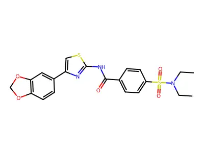 N-(4-(benzo[d][1,3]dioxol-5-yl)thiazol-2-yl)-4-(N,N-diethylsulfamoyl)benzamide structure