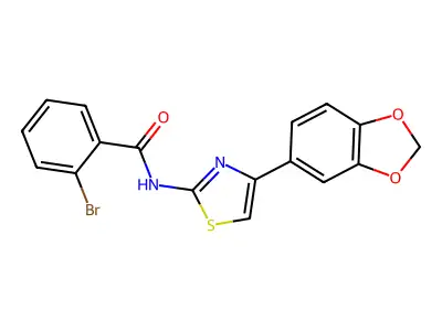 N-(4-(benzo[d][1,3]dioxol-5-yl)thiazol-2-yl)-2-bromobenzamide structure