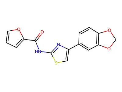 N-(4-(benzo[d][1,3]dioxol-5-yl)thiazol-2-yl)furan-2-carboxamide structure