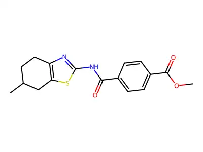 Methyl 4-[(6-methyl-4,5,6,7-tetrahydro-1,3-benzothiazol-2-yl)carbamoyl]benzoate structure