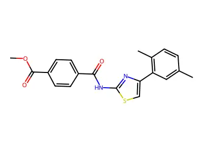Methyl 4-[[4-(2,5-dimethylphenyl)-1,3-thiazol-2-yl]carbamoyl]benzoate structure