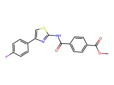 Methyl 4-[[4-(4-iodophenyl)-1,3-thiazol-2-yl]carbamoyl]benzoate structure