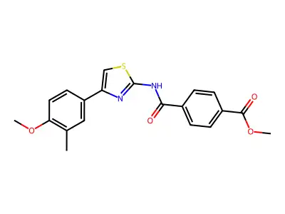 Methyl 4-{[4-(4-methoxy-3-methylphenyl)-1,3-thiazol-2-yl]carbamoyl}benzoate structure