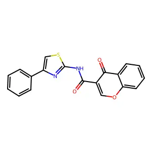 4-oxo-N-(4-phenylthiazol-2-yl)-4H-chromene-3-carboxamide structure