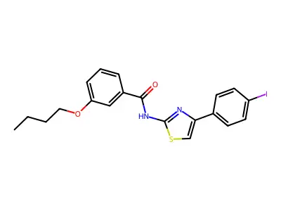 3-butoxy-N-[4-(4-iodophenyl)-1,3-thiazol-2-yl]benzamide structure