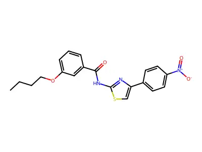 3-butoxy-N-[4-(4-nitrophenyl)-1,3-thiazol-2-yl]benzamide structure