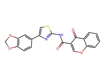 N-(4-(benzo[d][1,3]dioxol-5-yl)thiazol-2-yl)-4-oxo-4H-chromene-3-carboxamide structure