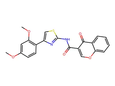 N-(4-(2,4-dimethoxyphenyl)thiazol-2-yl)-4-oxo-4H-chromene-3-carboxamide structure