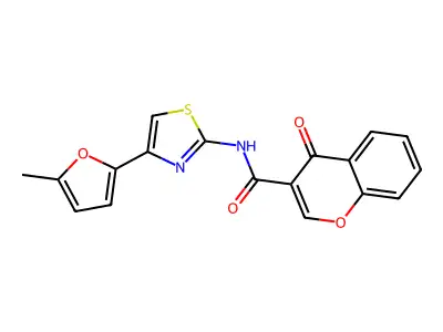 N-(4-(5-methylfuran-2-yl)thiazol-2-yl)-4-oxo-4H-chromene-3-carboxamide structure
