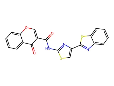 N-(4-(benzo[d]thiazol-2-yl)thiazol-2-yl)-4-oxo-4H-chromene-3-carboxamide structure