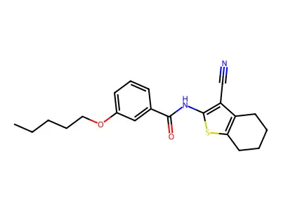 N-(3-cyano-4,5,6,7-tetrahydrobenzo[b]thiophen-2-yl)-3-(pentyloxy)benzamide structure