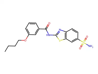 3-butoxy-N-(6-sulfamoyl-1,3-benzothiazol-2-yl)benzamide structure