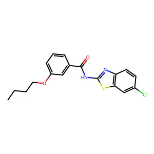 3-butoxy-N-(6-chloro-1,3-benzothiazol-2-yl)benzamide structure
