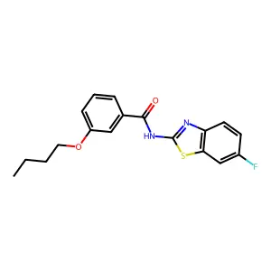 3-butoxy-N-(6-fluoro-1,3-benzothiazol-2-yl)benzamide structure