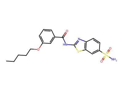 3-(pentyloxy)-N-(6-sulfamoylbenzo[d]thiazol-2-yl)benzamide structure