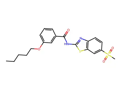 N-(6-(methylsulfonyl)benzo[d]thiazol-2-yl)-3-(pentyloxy)benzamide structure