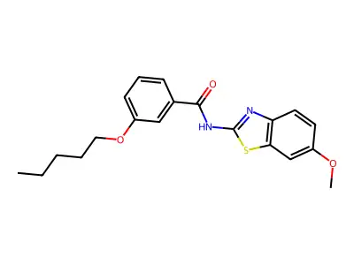 N-(6-methoxybenzo[d]thiazol-2-yl)-3-(pentyloxy)benzamide structure