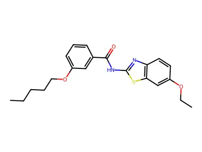 N-(6-ethoxybenzo[d]thiazol-2-yl)-3-(pentyloxy)benzamide structure