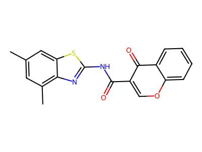 N-(4,6-dimethylbenzo[d]thiazol-2-yl)-4-oxo-4H-chromene-3-carboxamide structure