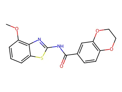 N-(4-methoxybenzo[d]thiazol-2-yl)-2,3-dihydrobenzo[b][1,4]dioxine-6-carboxamide structure
