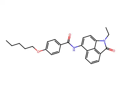N-(1-ethyl-2-oxo-1,2-dihydrobenzo[cd]indol-6-yl)-4-(pentyloxy)benzamide structure