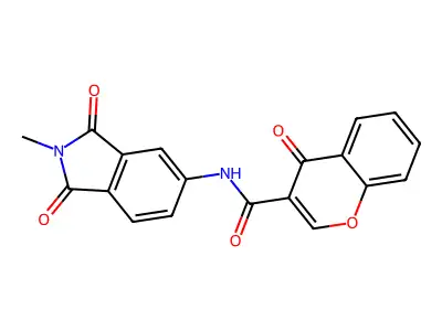 N-(2-methyl-1,3-dioxoisoindolin-5-yl)-4-oxo-4H-chromene-3-carboxamide structure