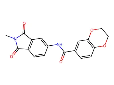 N-(2-methyl-1,3-dioxoisoindol-5-yl)-2,3-dihydro-1,4-benzodioxine-6-carboxamide structure