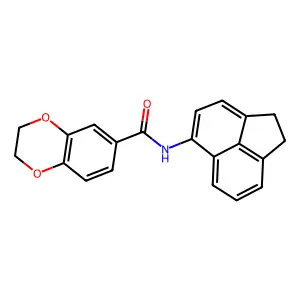 N-(1,2-dihydroacenaphthylen-5-yl)-2,3-dihydro-1,4-benzodioxine-6-carboxamide structure
