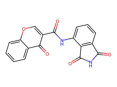 N-(1,3-dioxoisoindol-4-yl)-4-oxochromene-3-carboxamide structure