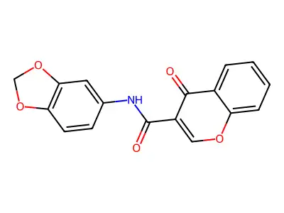 N-(1,3-benzodioxol-5-yl)-4-oxochromene-3-carboxamide structure
