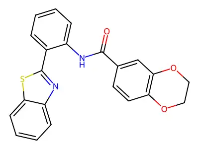 N-[2-(1,3-benzothiazol-2-yl)phenyl]-2,3-dihydro-1,4-benzodioxine-6-carboxamide structure