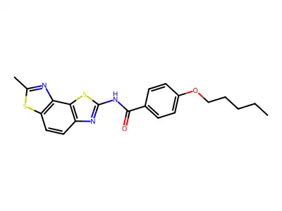 N-(7-methyl-[1,3]thiazolo[5,4-e][1,3]benzothiazol-2-yl)-4-pentoxybenzamide structure