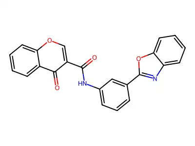 N-[3-(1,3-benzoxazol-2-yl)phenyl]-4-oxochromene-3-carboxamide structure