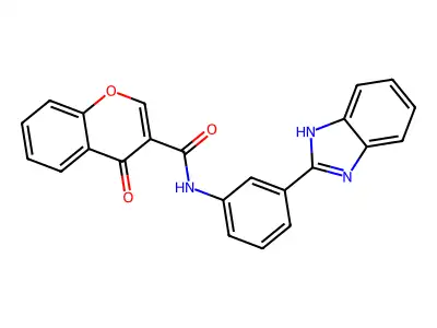 N-(3-(1H-benzo[d]imidazol-2-yl)phenyl)-4-oxo-4H-chromene-3-carboxamide structure