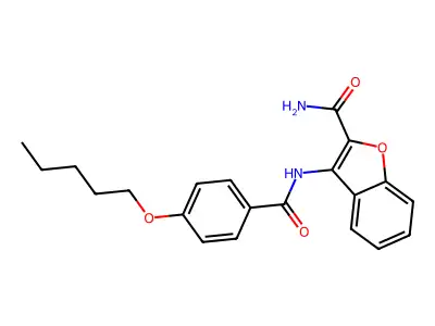 3-(4-(Pentyloxy)benzamido)benzofuran-2-carboxamide structure