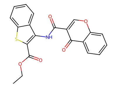 ethyl 3-(4-oxo-4H-chromene-3-carboxamido)benzo[b]thiophene-2-carboxylate structure
