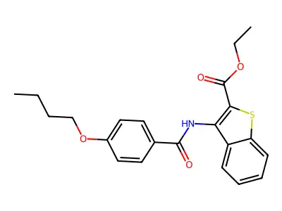 Ethyl 3-(4-butoxybenzamido)benzo[b]thiophene-2-carboxylate structure