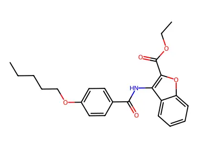 Ethyl 3-(4-(pentyloxy)benzamido)benzofuran-2-carboxylate structure