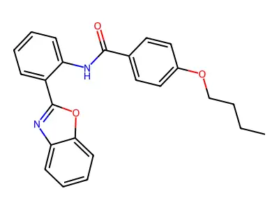 N-[2-(1,3-benzoxazol-2-yl)phenyl]-4-butoxybenzamide structure