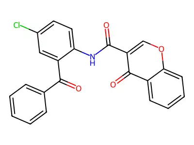 N-(2-benzoyl-4-chlorophenyl)-4-oxo-4H-chromene-3-carboxamide structure